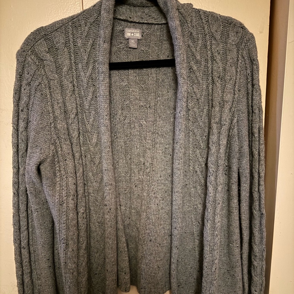 Heather Gray Knit Cardigan
